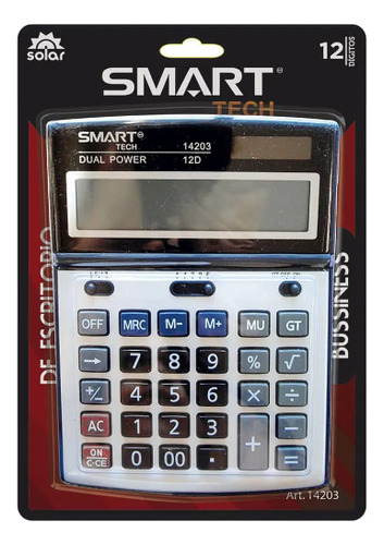 Calculadora Escritorio Smart Tech 14203 12 Dígitos Color Gris Y Negro