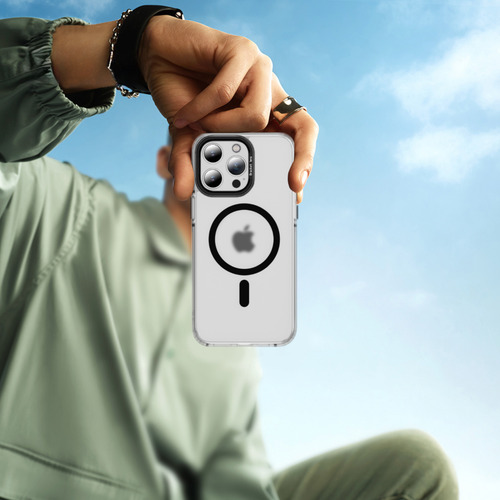 Funda De Teléfono Transparente Con Carga Inalámbrica Magnetic Soporte De Lujo Para iPhone