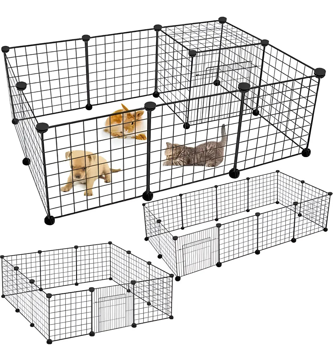 Corral Plegable para Mascotas de Hapemein con 11 Paneles de Metal