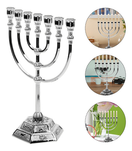 Candelabro Judaico Com Sete Menorás, Presente De 7 Braços