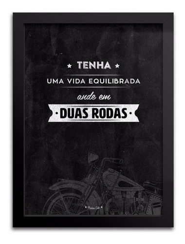Quadros Decorativos Frase Moto 3 Unidades - 18x24cm