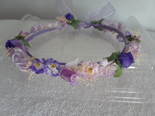 Imagen 5 de 10 de Cintillo Corona De Flores Para Niñas Bautizo Comunión Paje