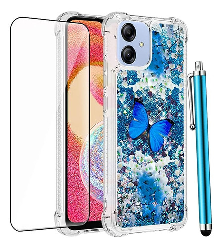 Funda Para Samsung Galaxy A04e + Protect. + Lapiz (mariposa)