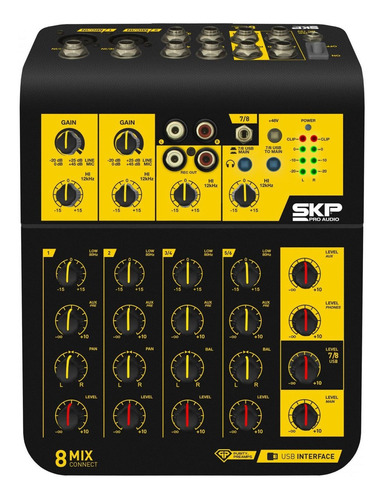 Mesa De Som Compacta Com Interface Skp Mix Connect 8