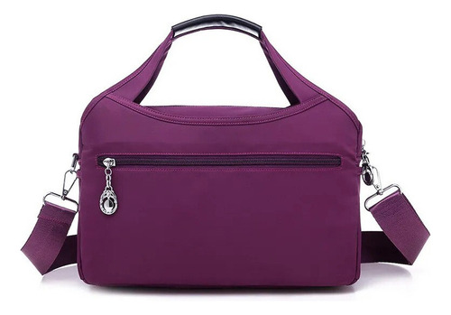 Oxford Fash Bolsos Impermeables De Tamaño Mediano Para Mujer Color Violeta Oscuro Diseño De La Tela Liso
