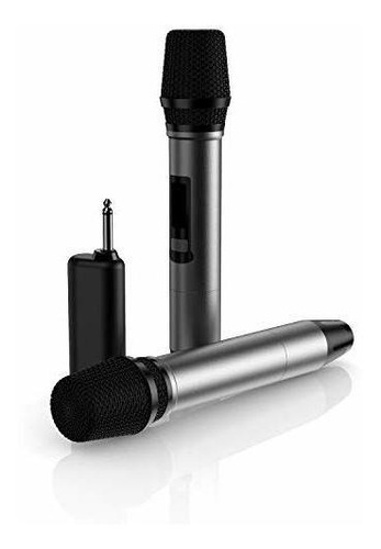 Uhf Dual Handheld Dynamic Mic System Set With Rechargeable