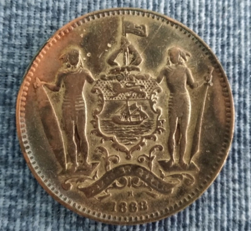 Moneda Extranjera One Cent British Borneo 1888.