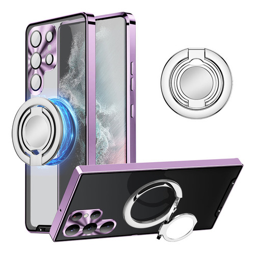 Funda Magnética De Metal + Soporte Para Samusng S23 22 21