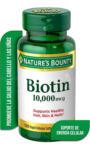 Nature's Bounty Biotina 10,000 Mcg 120 Softgels 