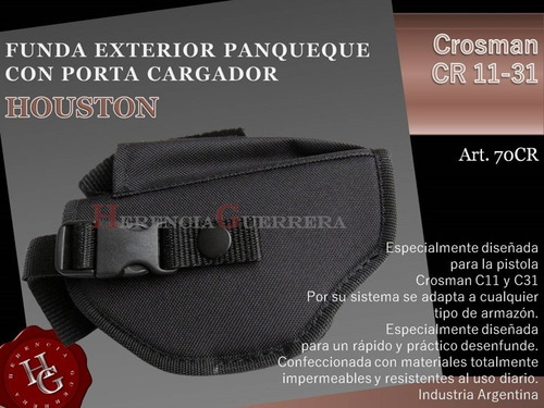 Imagen 2 de 8 de Pistolera Funda Panqueque Porta Cargador Houston Crosman Cr