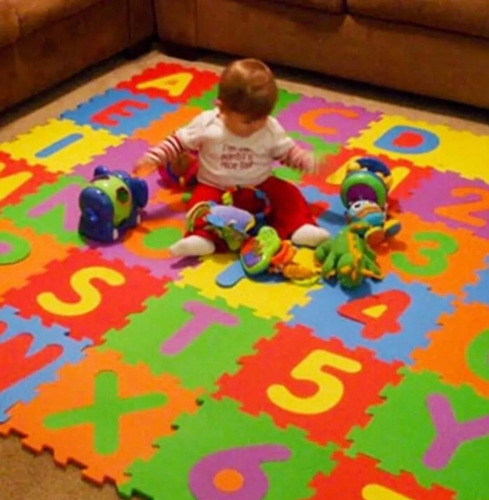 Alfombra Goma Eva Set 10 Cuadros Numeros 30x30 Bebes Niños