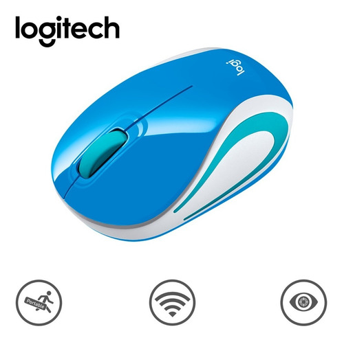 Mini Mouse Logitech Inalambrico M187 Refresh Blue