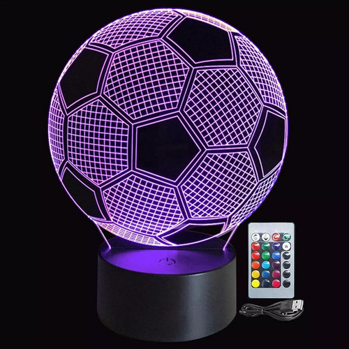 ! Luces De Mesa 3d Con Colores En Forma De Balón De Fútbol,