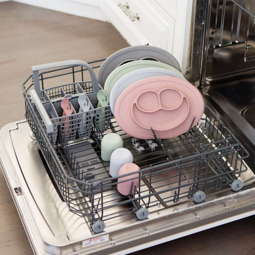 Imagen 5 de 8 de Plato De Silicona Bebe Ezpz Tenedor Cuchara Mini Feeding Set