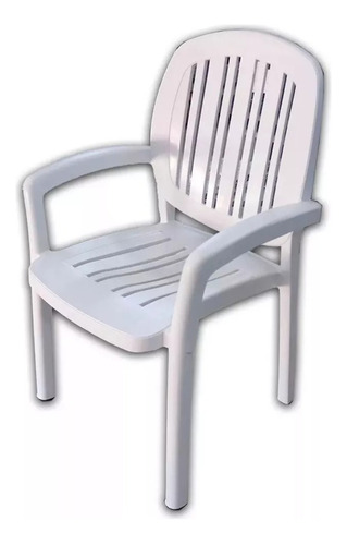 Sillon Caribe Reforzado Con Apoya Brazo Mascardi Blanco