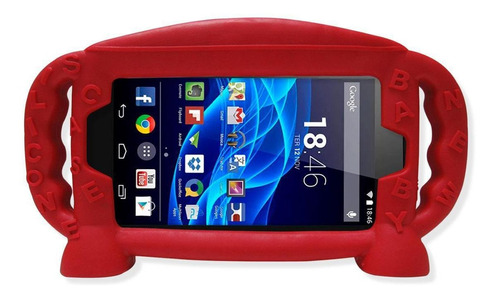 Capa Tablet Multilaser M7s M7 Plus M7 + Pelicula - Vermelha