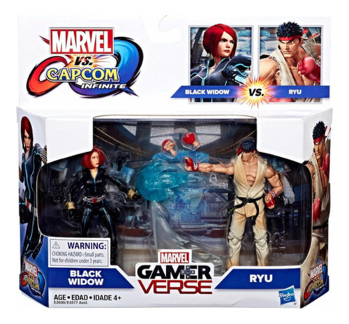 Marvel Vs Capcom Black Widow Vs Ryu 2 Figuras 3.75 Pulgadas