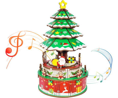 Árbol De Navidad En 3d, Kit De Caja De Música Diy, Modelo Me
