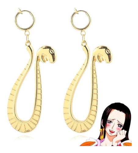 Aretes One Piece Boa Hancock Clip Sin Perforacion Boa