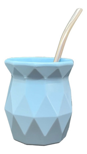 50 Mate Facetado Color Pastel Con Bombilla Autolimpiante