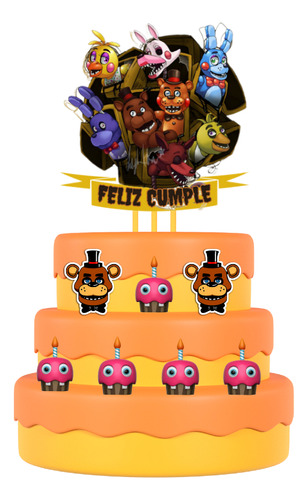 Adorno De Torta Five Nights At Freddy's Cumpleaños Fiestas 