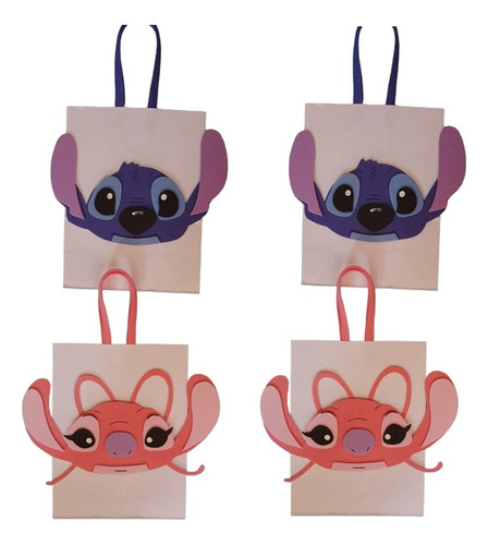 Bolsitas Para Sorpresitas Papel Stitch Goma Eva X10