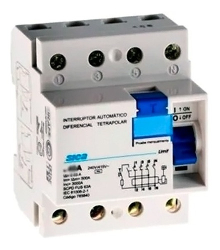 Disyuntor Diferencial Interruptor 4x63 Amp Sica