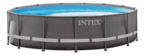 Pileta estructural redondo Intex 26310 con capacidad de 12706 litros de 427cm de diámetro  gris