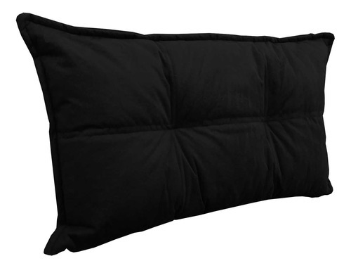 Almofada Cheia 90x45 Para Puff Cama Solteiro Cor Suede Preto