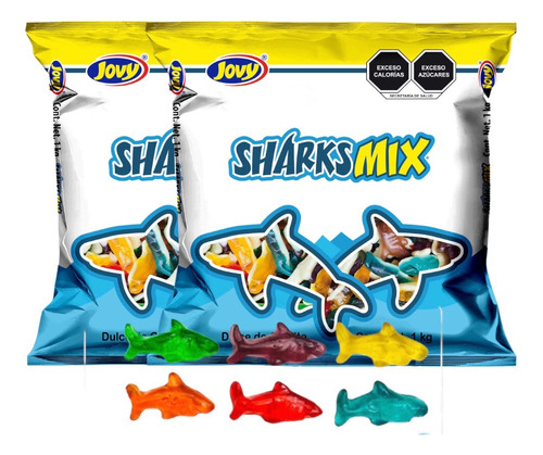 Gomitas Tiburón Frutas Colores 2 Kg Shark Mix Jovy 