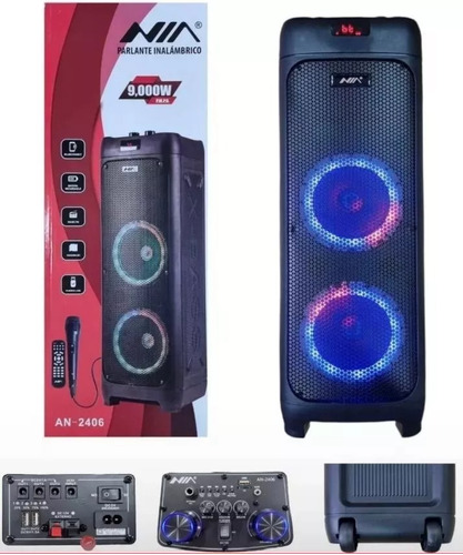 Parlante Cabina Sonido Recargable Bluetooth 9000w Micrófono