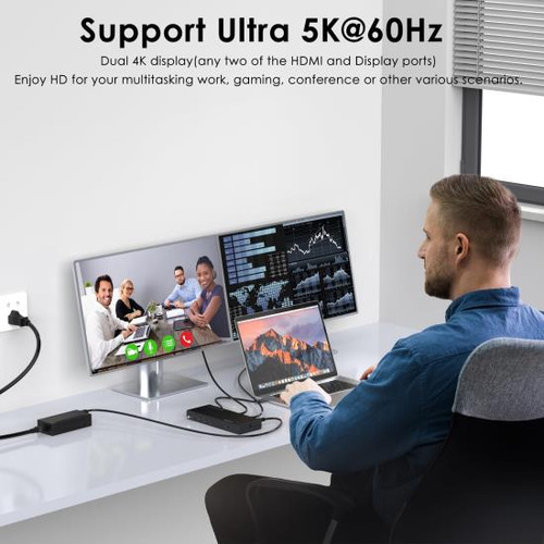 Estación De Acoplamiento Usb C Con Carga Para Computadora Po