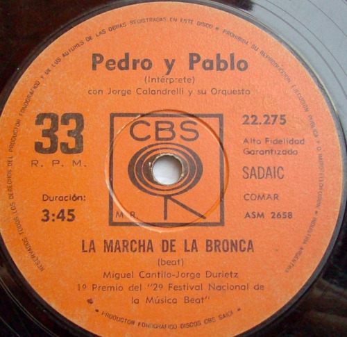 Pedro Y Pablo - Marcha De La Bronca / Vivimos Paremos Simple