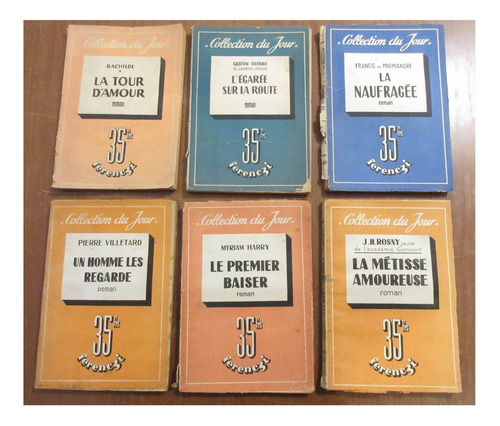 Lote 6 Revistas Antiguas Novelas En Frances Años 1946/48