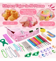 Comprar Kit Completo de Ganchillo para Tejer Bordado de Set de Costura,Kit De Agujas De Ganchillo Y Accesorios Para Tejer Adecuado para regalos del Día del Niño, regalos de cumpleaños, regalos de Navidad