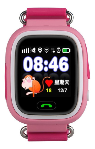 Smartwatch Wonlex GW100 caja  rosa, malla  fucsia Q90