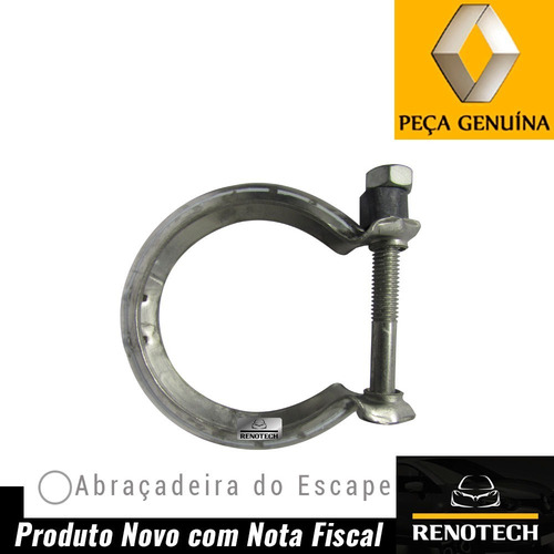 Imagem 3 de 10 de Abraçadeira Escape Catalisador Symbol 2000 A 2012 8200157361