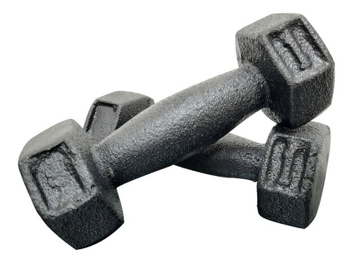 Par Pesas Mancuernas De Metal Unifitness 1 Kg Gris 2 Piezas