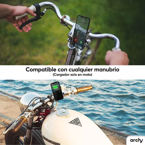 Soporte Para Celular Universal Metalico Para Manubrio Con Cargador Para  Motocicleta