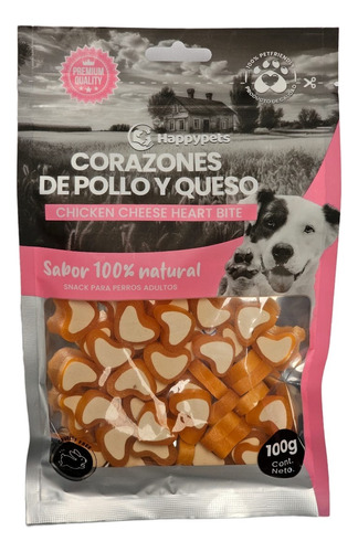 Snack Perros Buddy Pet Premios Corazones De Pollo Con Queso 