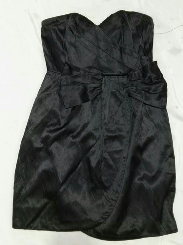 Bebe 2b Vestido Negro Chico Fiesta Strapless