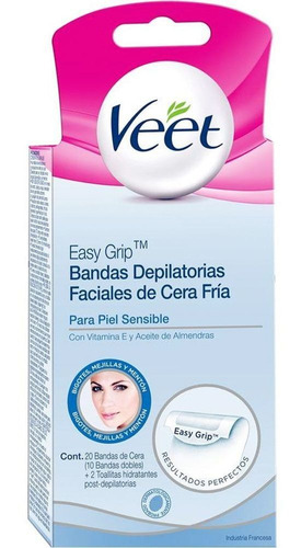 Veet Easy Grip Bandas Depilatorias Faciales Piel Sensible