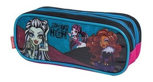 Estojo Duplo Escolar Monster High Infantil Porta Lápis