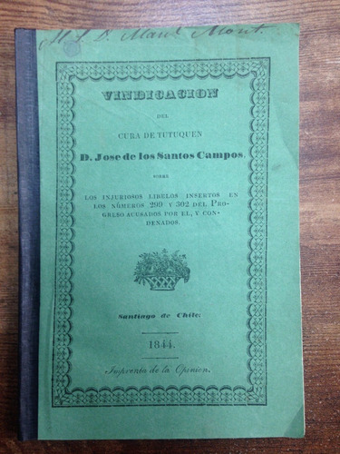 Vindicación Cura Tutuquén Jose De Los Santos Campos Procesos