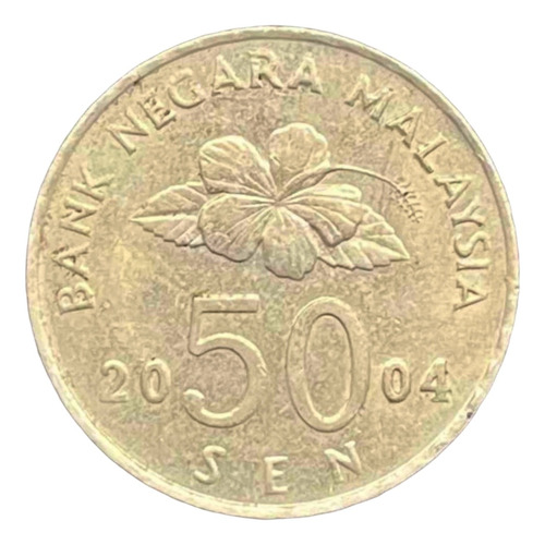 Malasia - 50 Sen - Año 2004 - Km #53 - Flor - Cometa