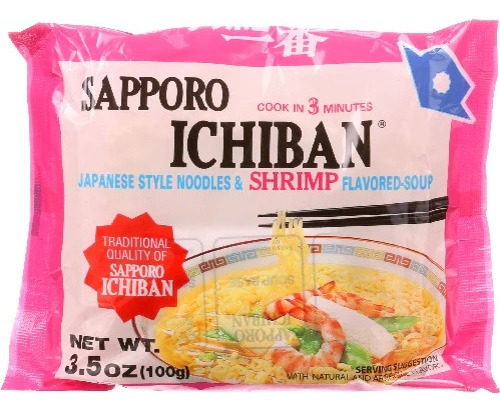 Sapporo Ichiban Japanese Style Noodles Sabor Camarón Ramen