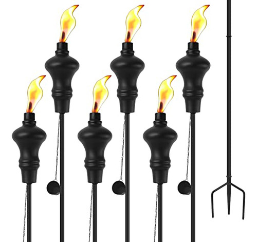 Upgraded Outdoor Garden Torches Set Of 6, 59 Inch Metal...