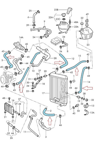 Kit Completo 6 Mangueras Radiador Sistema Enfriamiento Volkswagen Pointer Oem 6pzs