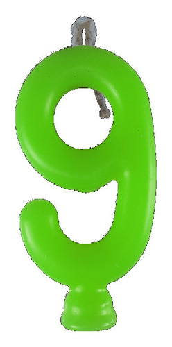 Vela De Aniversário Festa Neon Número 9 Verde - 01 Unidade -