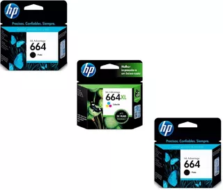 Cartuchos Hp 664 Negro X 2 + Hp 664xl Gtia + Envio Gratis